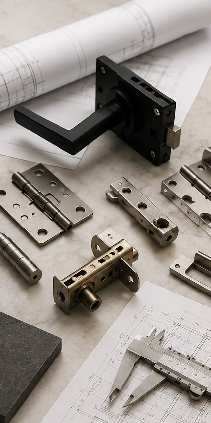 Selection of door hardware and replacement components
